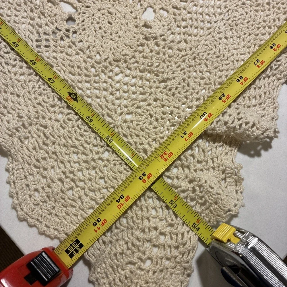 Crochet Tablecloth Rectangle 36x54 Beige Unbranded.